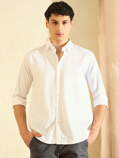 White: Comfort Fit Solid Formal Shirt