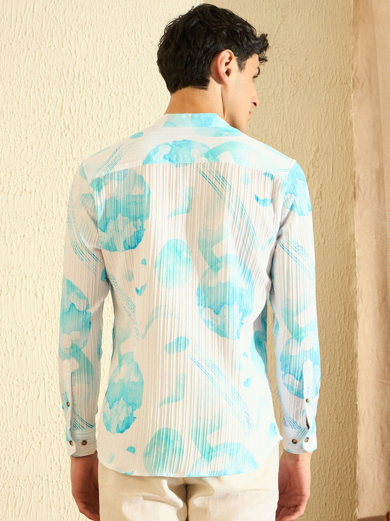 DENNISON Mandarin Collar Casual Shirt