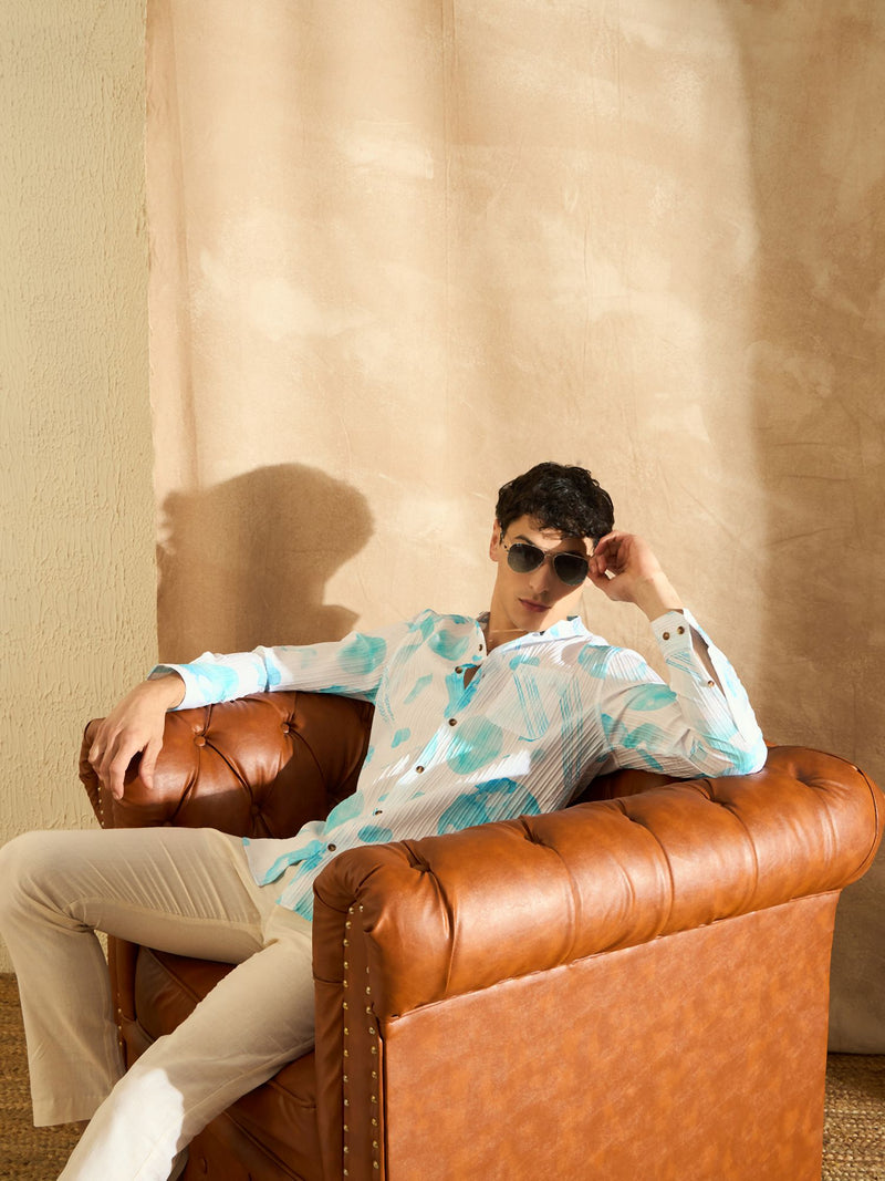DENNISON Mandarin Collar Casual Shirt