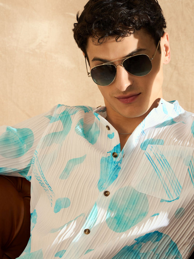 DENNISON Mandarin Collar Casual Shirt