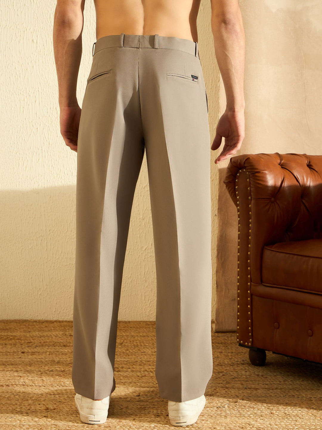 Men's Smoke Grey Korean Baggy Loose Fit Trouser