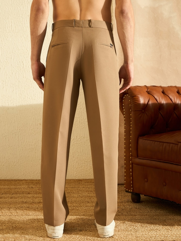 Men's Brown Korean Baggy Loose Fit Trouser
