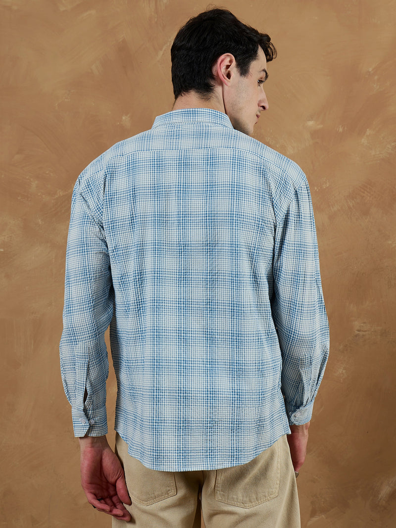 Blue & White: Micro Checkered Shirt