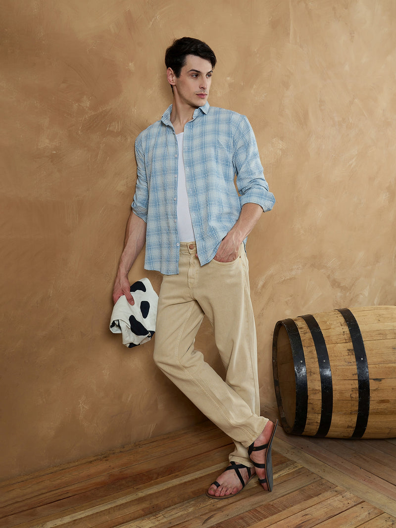 Blue & White: Micro Checkered Shirt
