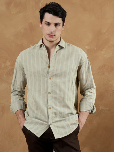 Grey: Self Design Shirt