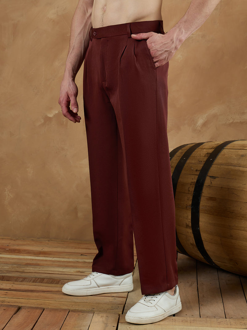 Maroon: Korean Baggy Fit Trouser