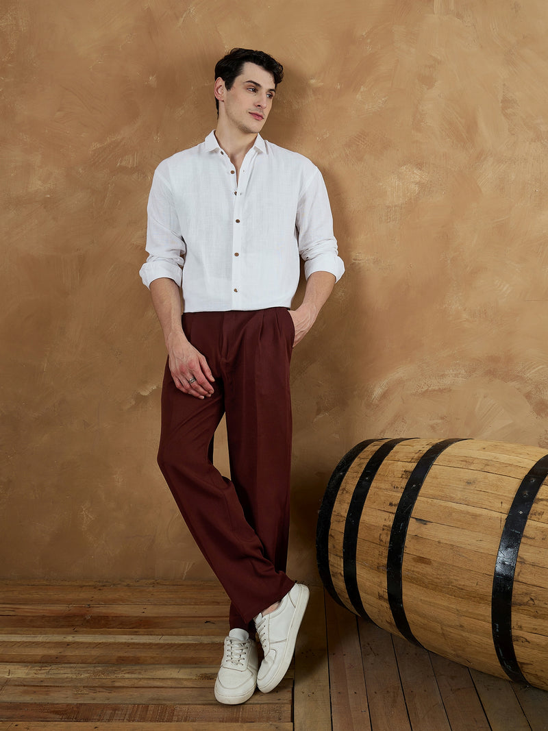 Maroon: Korean Baggy Fit Trouser