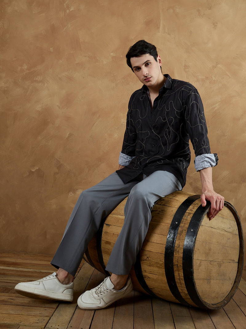 Stone Grey: Korean Baggy Fit Trouser