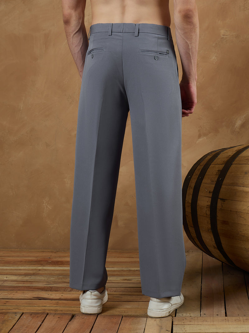 Steel Blue: Korean Baggy Fit Trouser