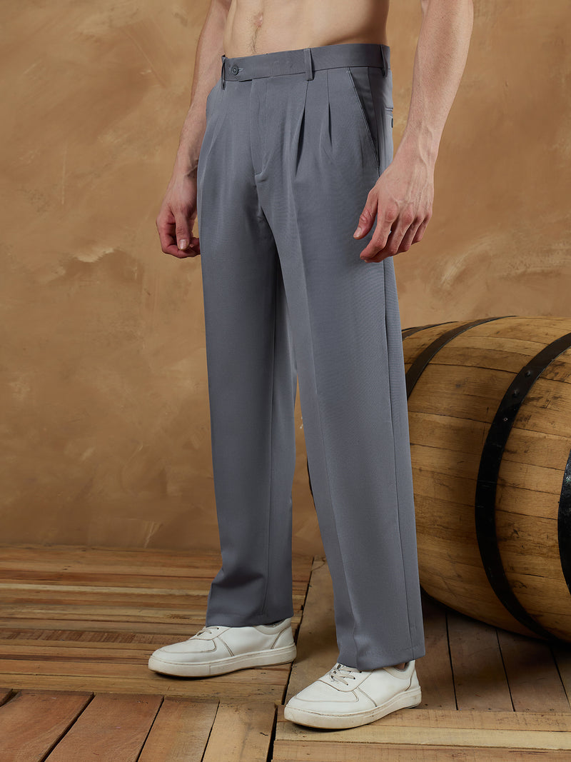 Steel Blue: Korean Baggy Fit Trouser
