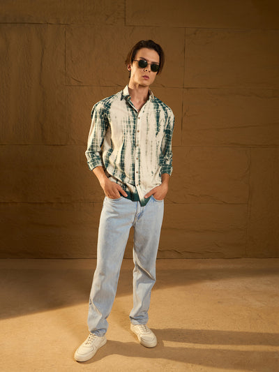 Dennison men's light blue baggy jeans front view