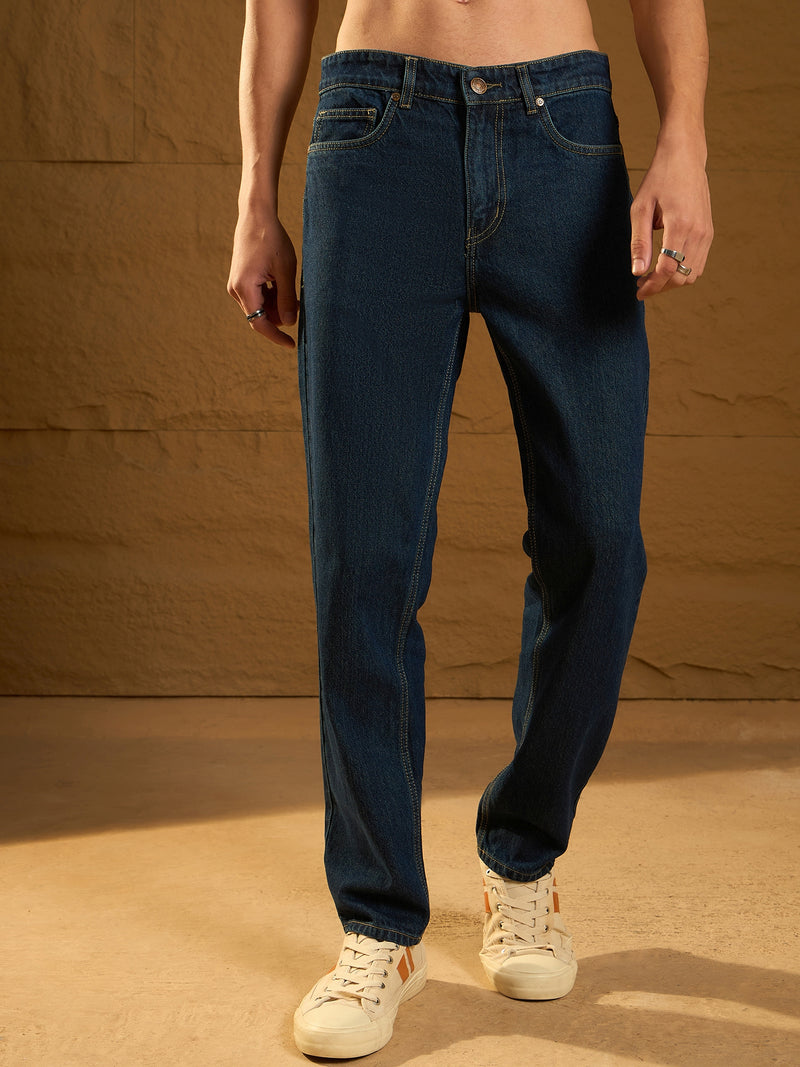 Navy Blue Baggy Jeans