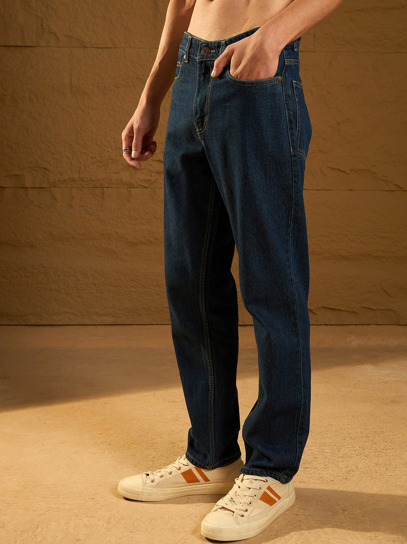 Navy Blue Baggy Jeans