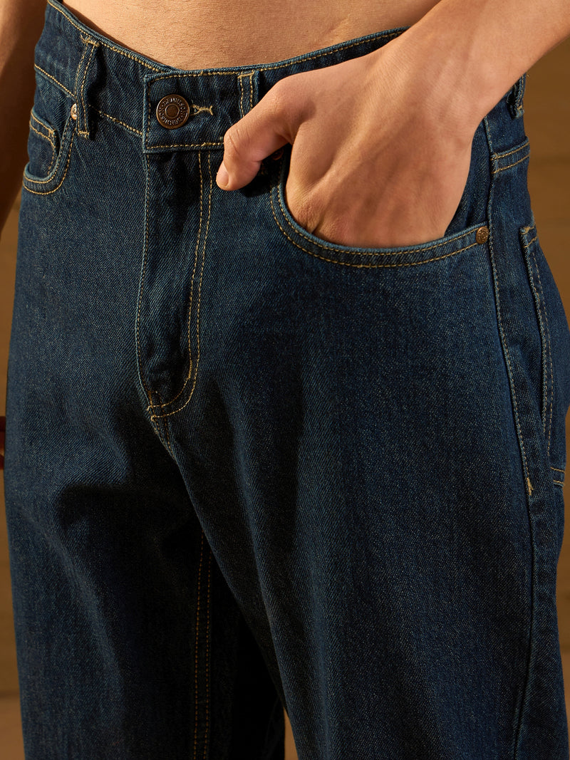 Navy Blue Baggy Jeans