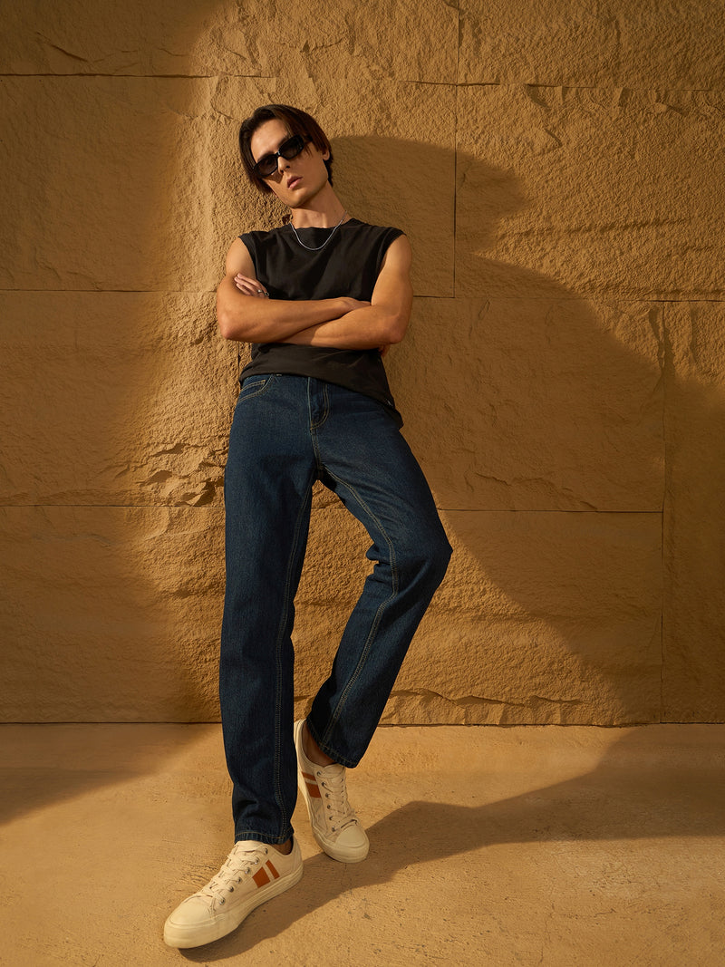 Navy Blue Baggy Jeans