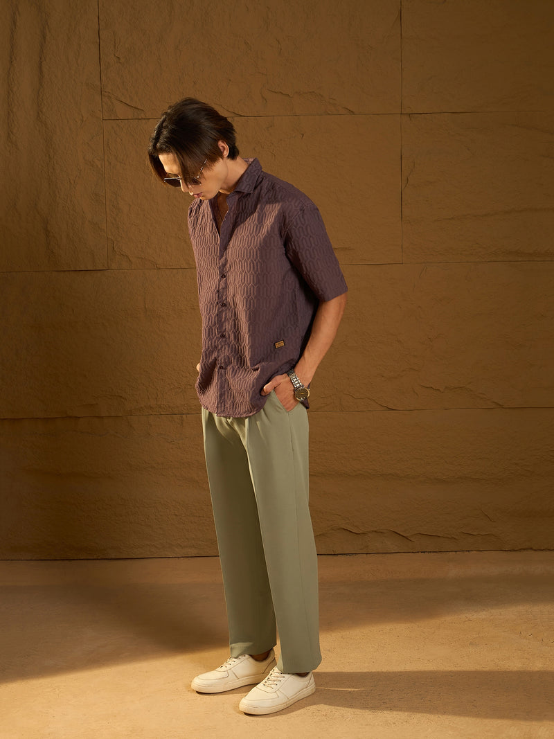 Olive Green : Double Pleated Korean Trouser