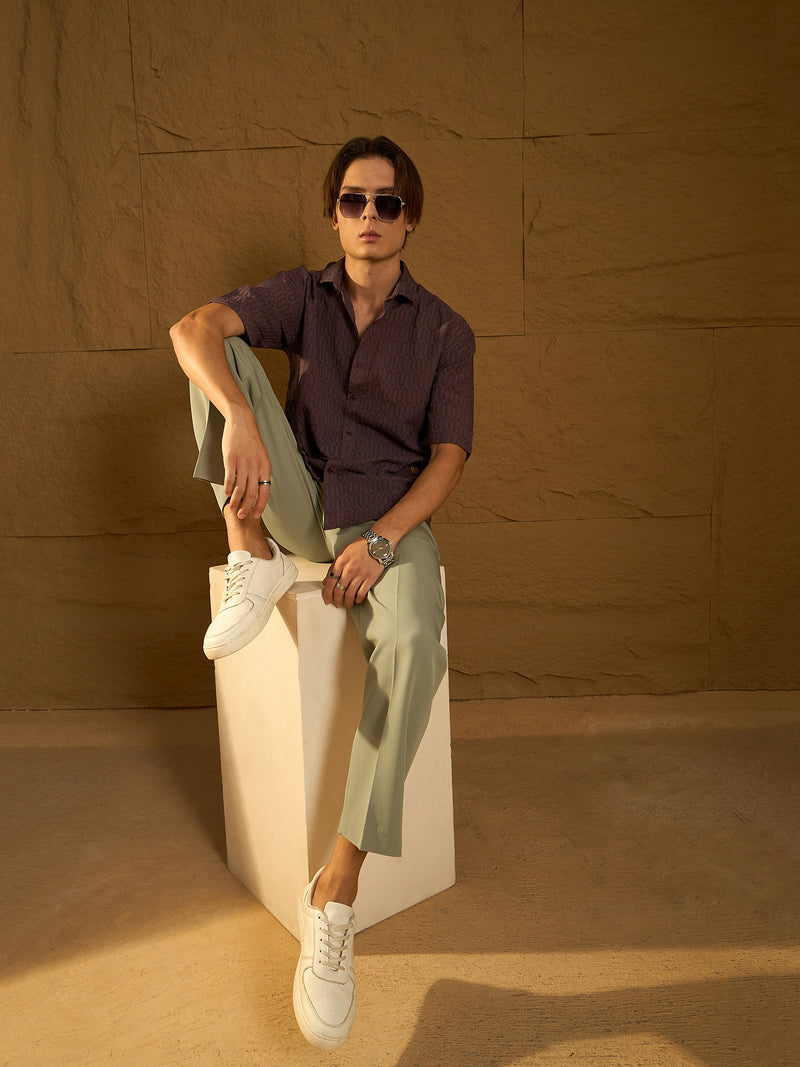 Olive Green : Double Pleated Korean Trouser
