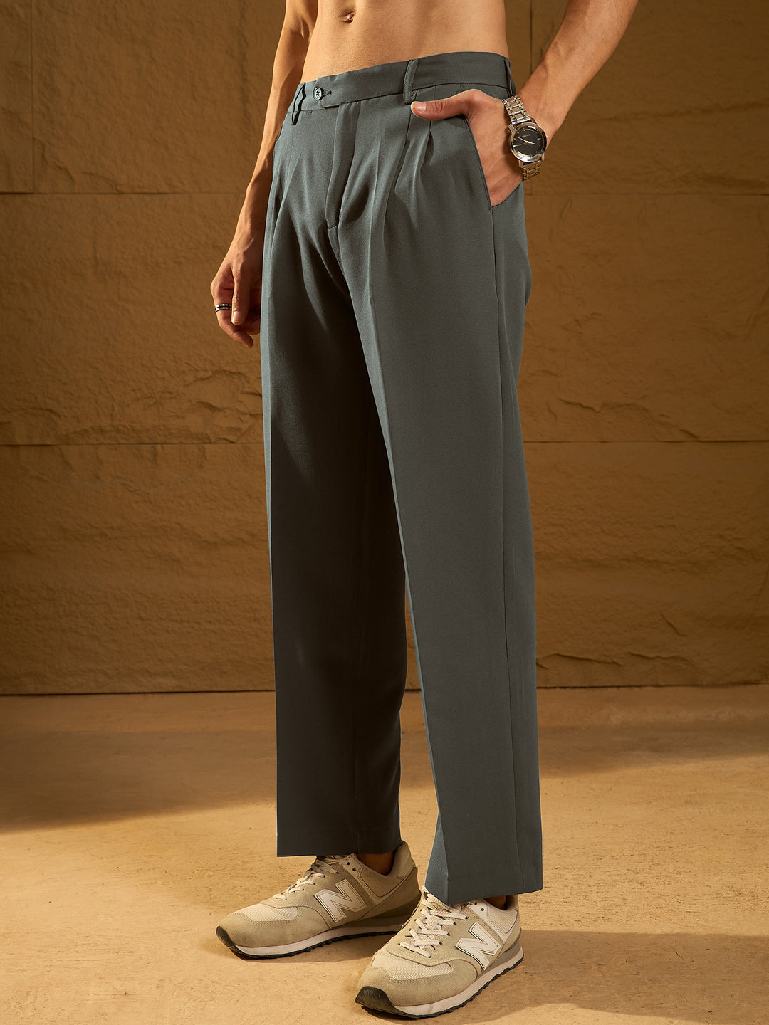 Korean Baggy Fit Double Pleated Trouser