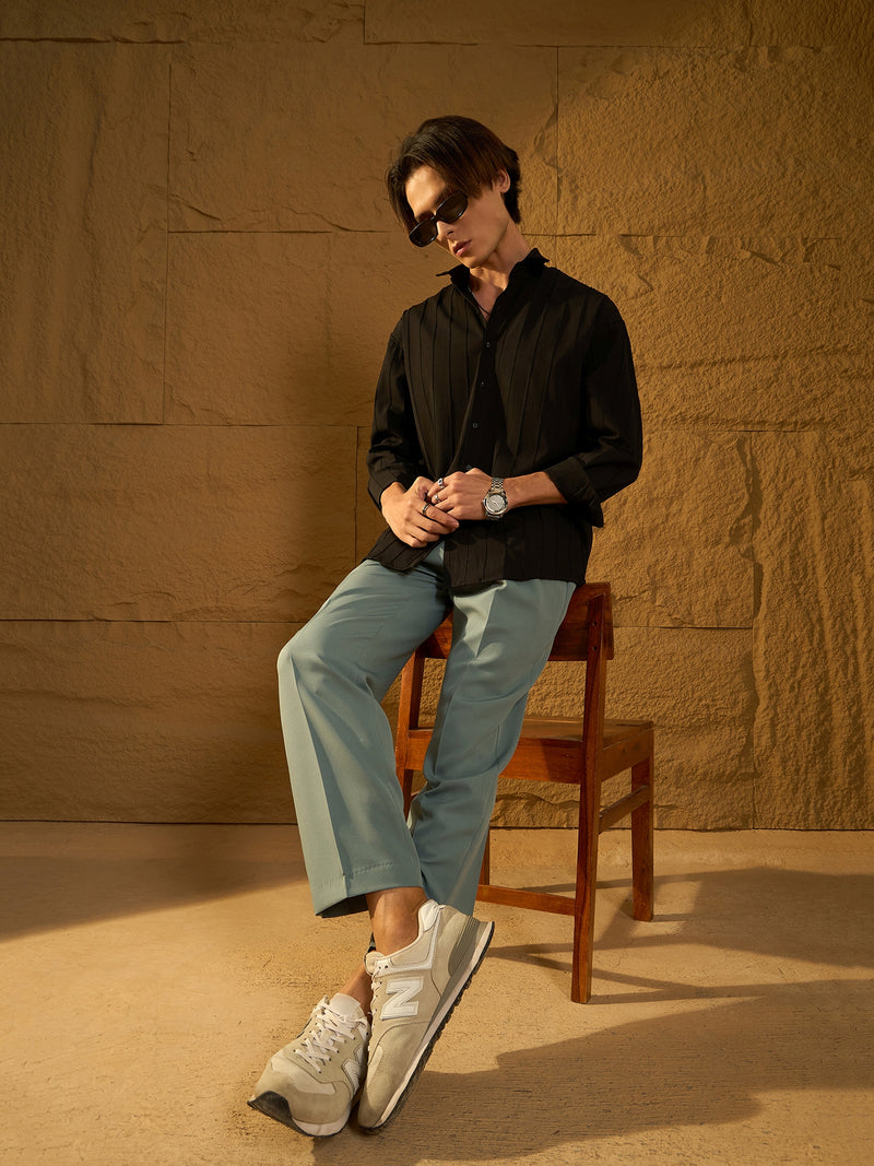 Teal: Baggy Fit Korean Trouser