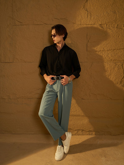 Teal Baggy Fit Korean Trouser