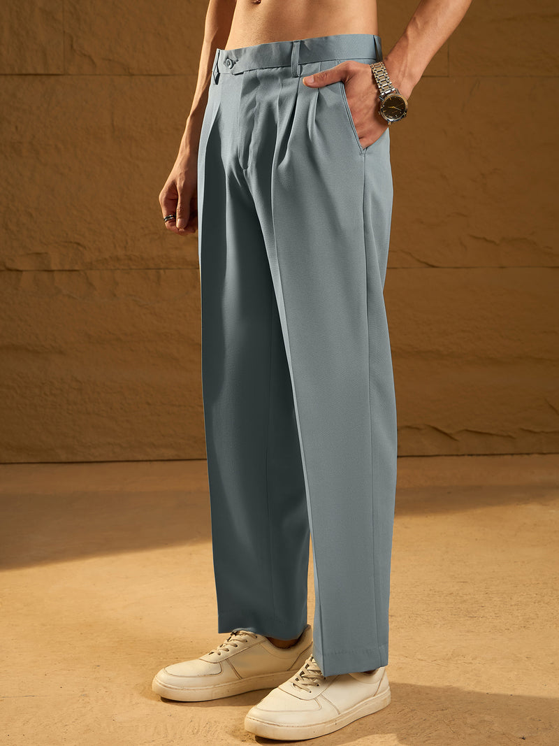 Steel Blue: Baggy Fit Korean Trouser