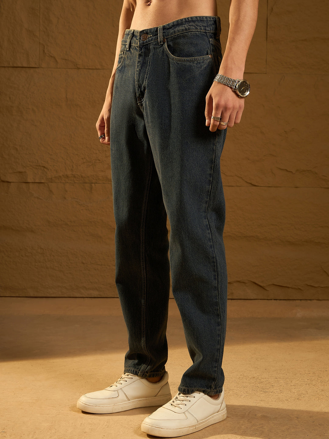 Korean Baggy Fit Dark Blue Jeans