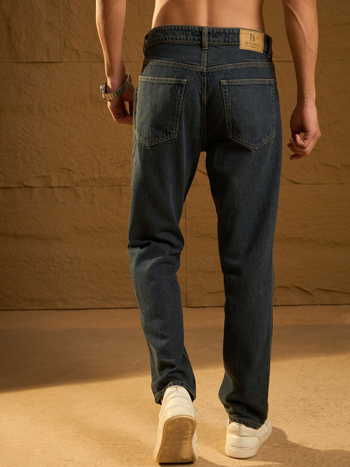 Korean Baggy Fit Dark Blue Jeans