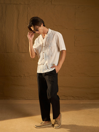 Black: Stripe Korean Baggy Fit Trouser