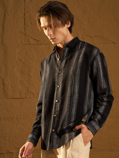 Black: Full Sleeves Stripetastic Shirt