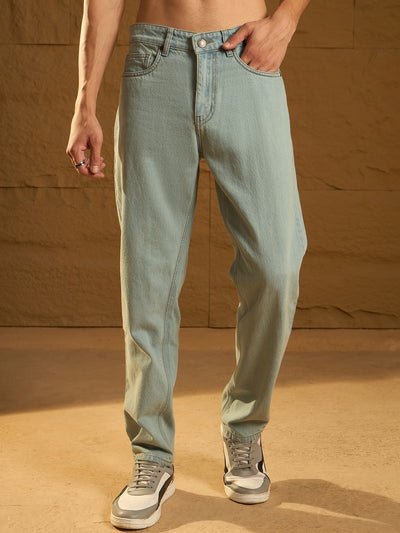 Light Green Korean Baggy Jeans