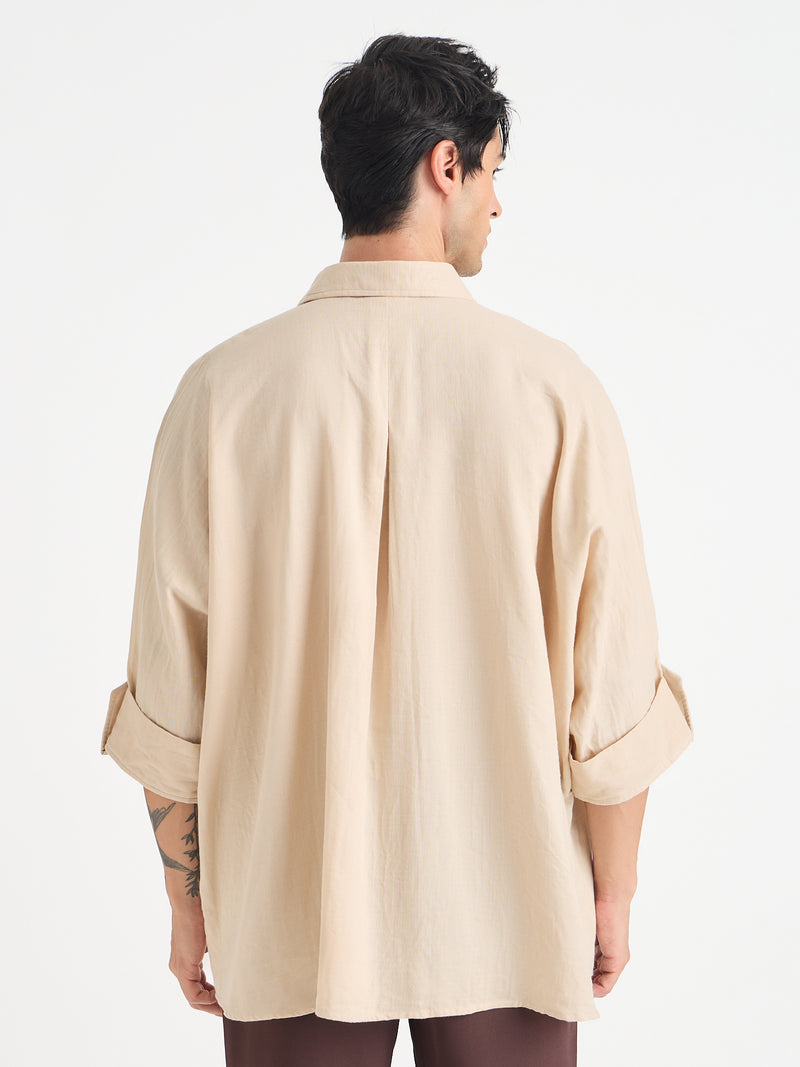 Solid Oversize Fit Kimono Shirt