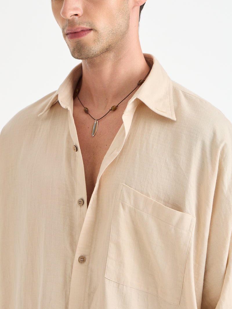 Solid Oversize Fit Kimono Shirt