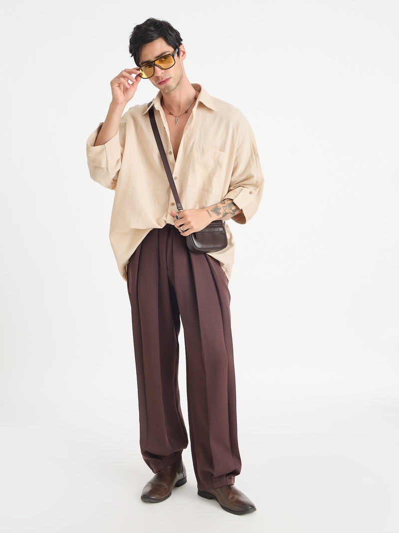 Solid Oversize Fit Kimono Shirt