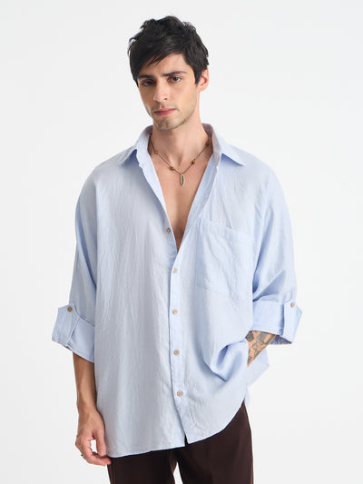 Solid Oversize Fit Kimono Shirt