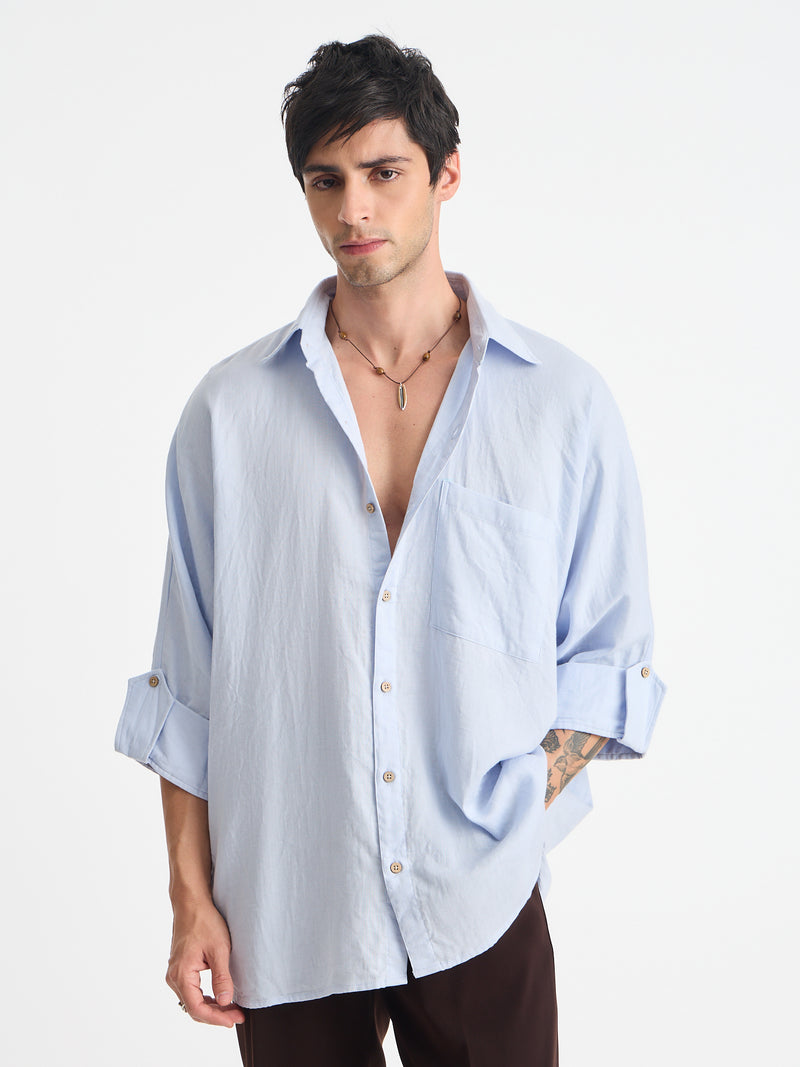 Solid Oversize Fit Kimono Shirt
