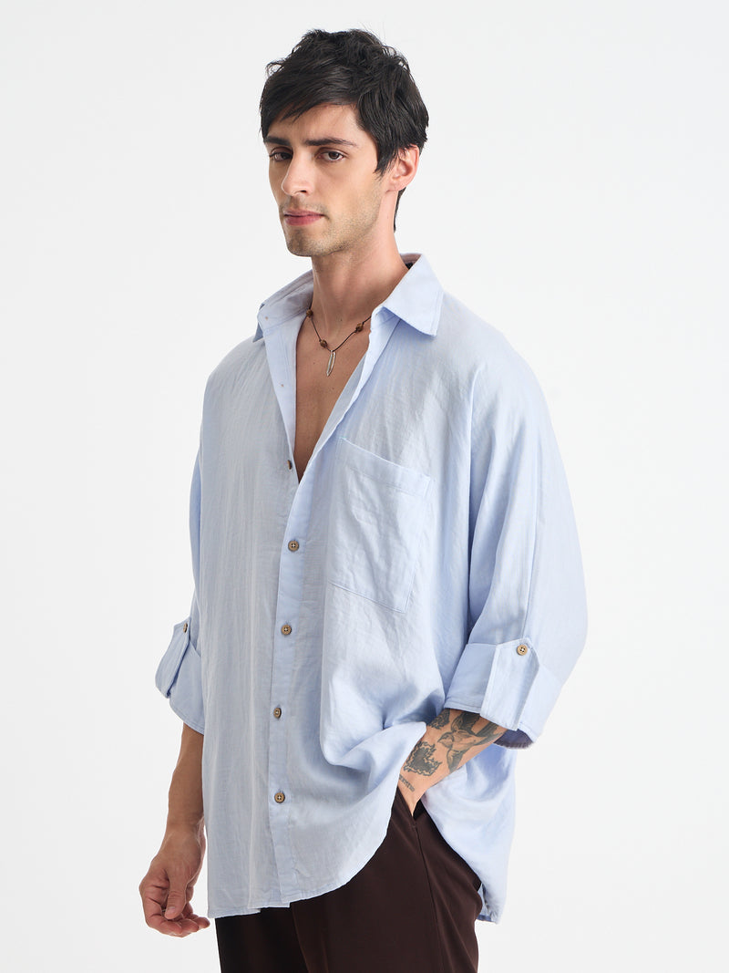 Solid Oversize Fit Kimono Shirt