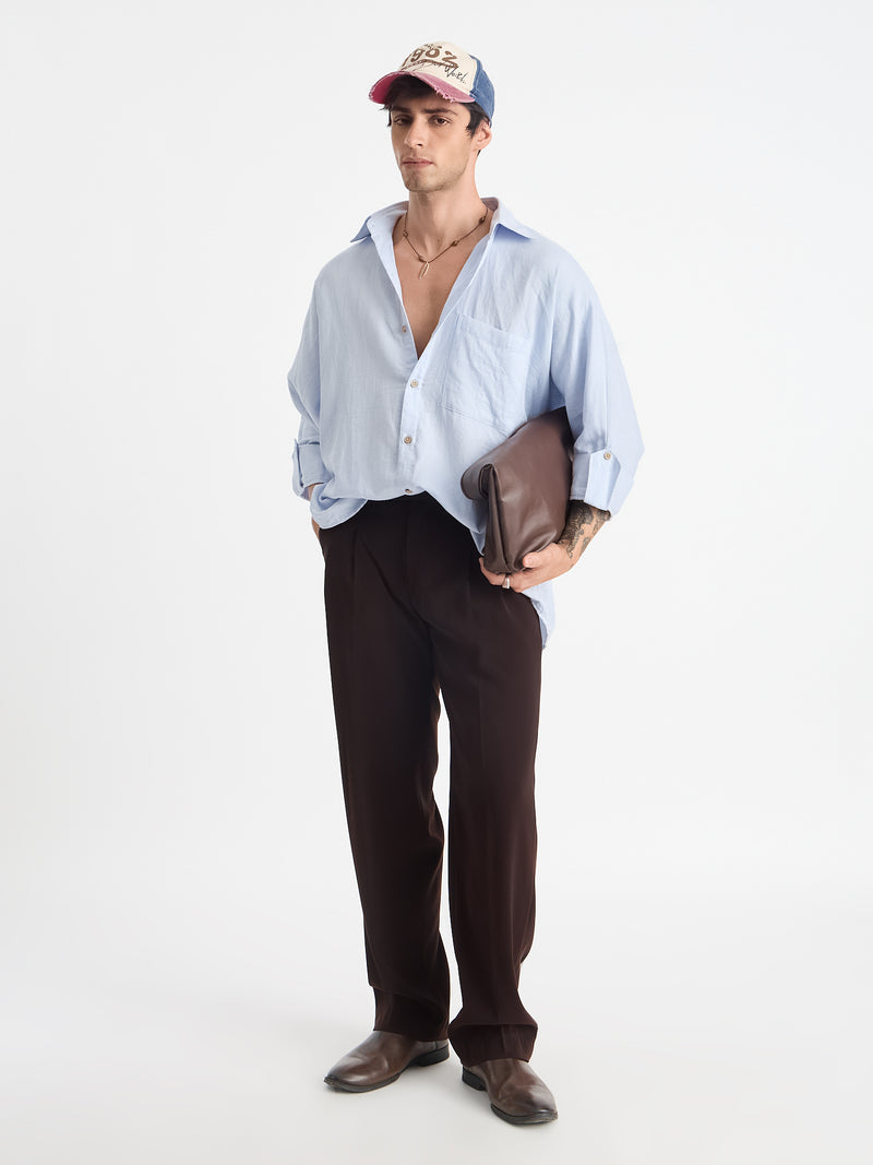 Solid Oversize Fit Kimono Shirt