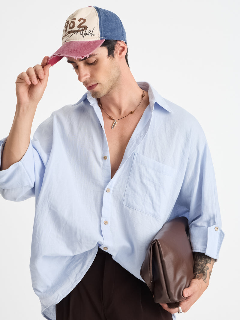 Solid Oversize Fit Kimono Shirt