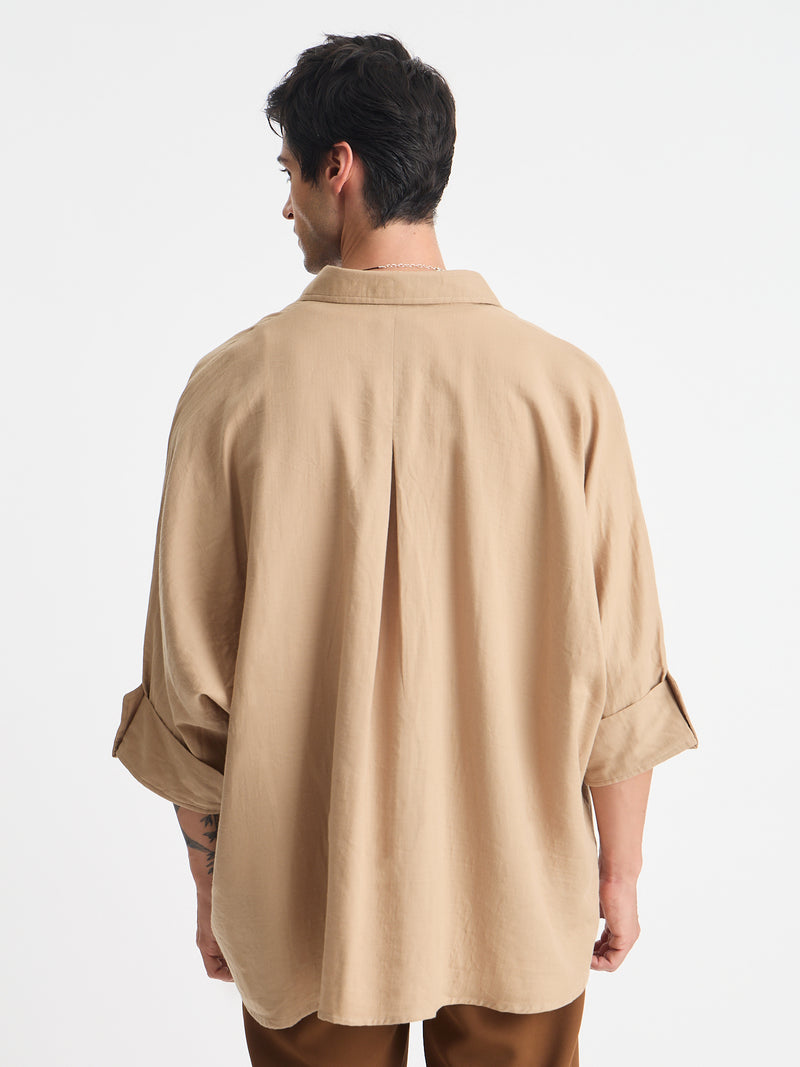 Solid Oversize Fit Kimono Shirt