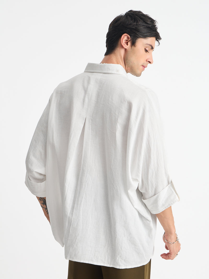 Solid Oversize Fit Kimono Shirt