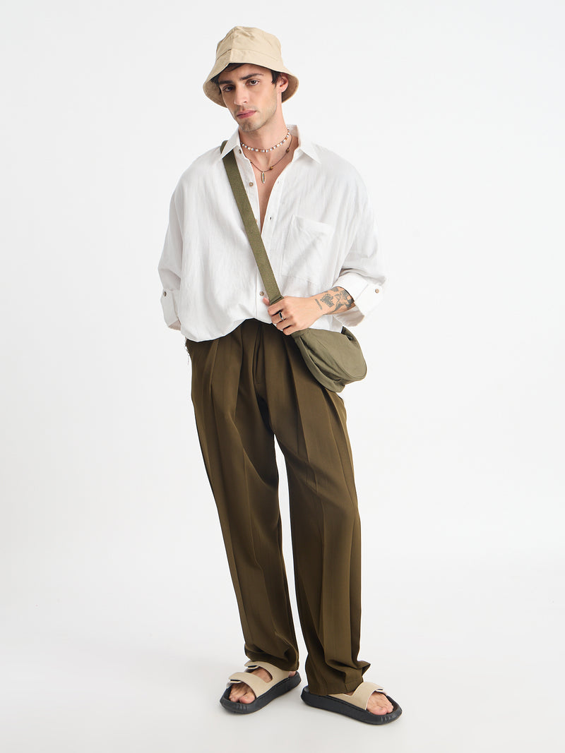 Solid Oversize Fit Kimono Shirt
