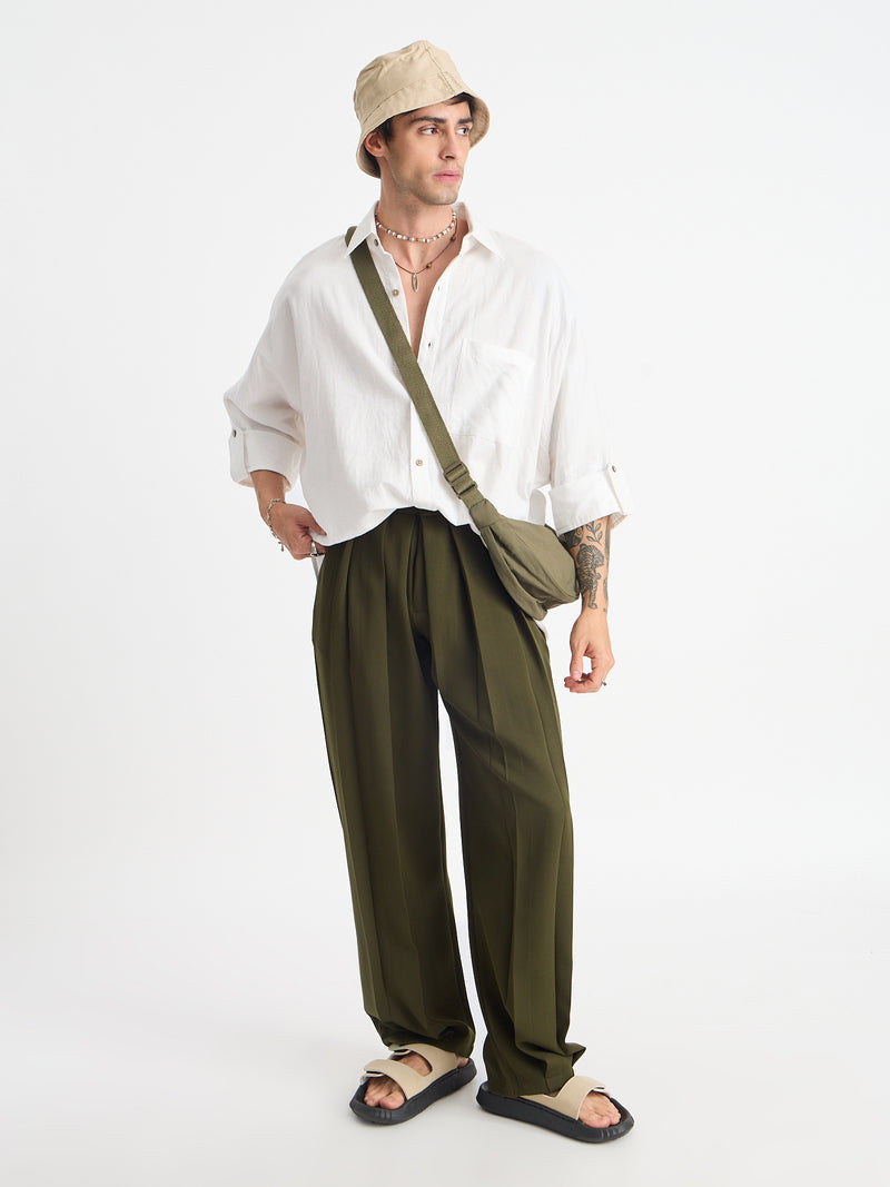 Japanese Three Pleated Trousers