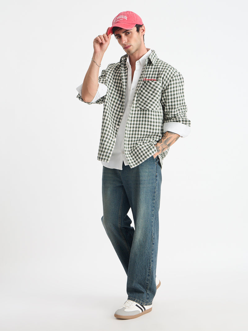 Front Pleated Baggy Fit Jeans