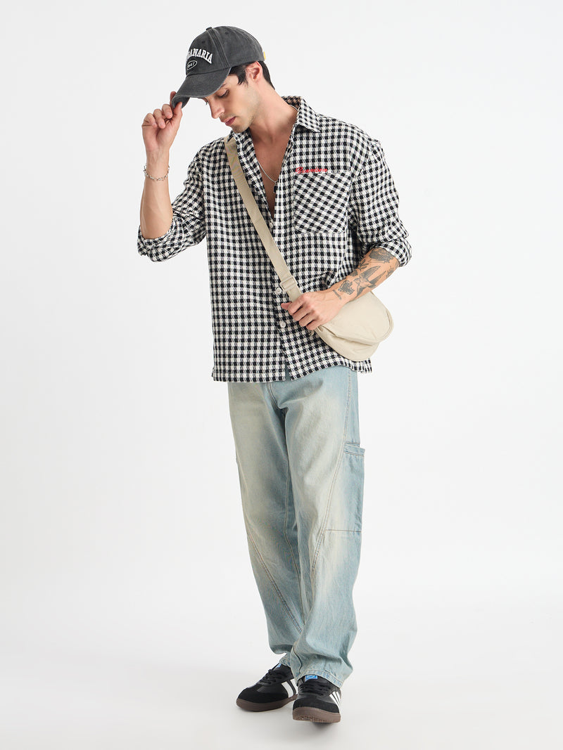 Cut & Sew Baggy Fit Jeans