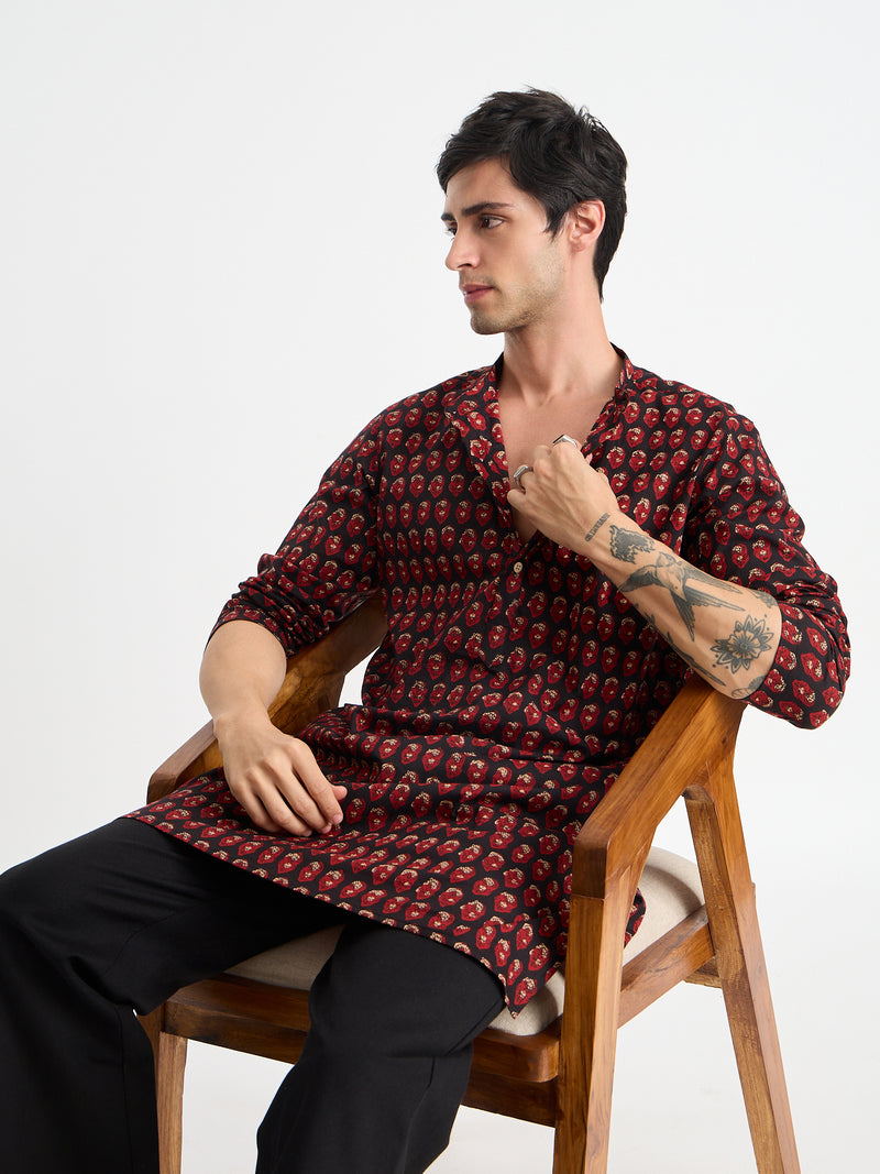 Ethnic Motif Mid-Length Kurta