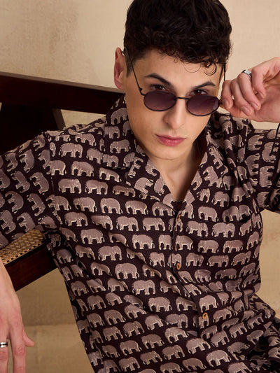 Men's Block Printed Coord Set | Printed Shirt With Shorts