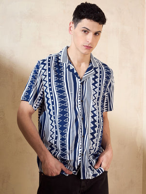 Navy Blue Oversized Casual Shirt