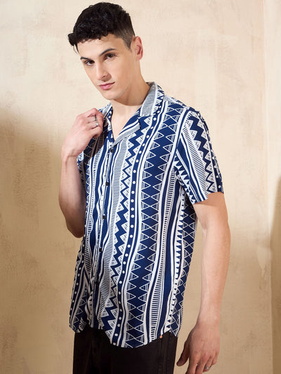 Navy Blue Oversized Casual Shirt