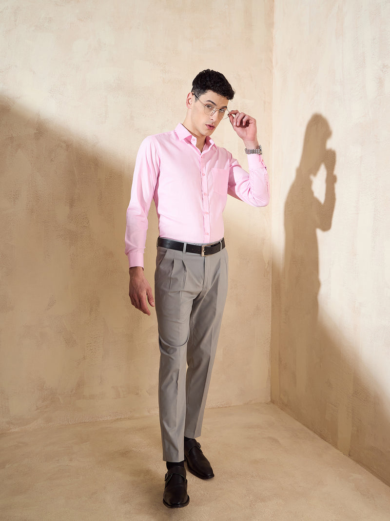 Pink: Spread Collar Shirt