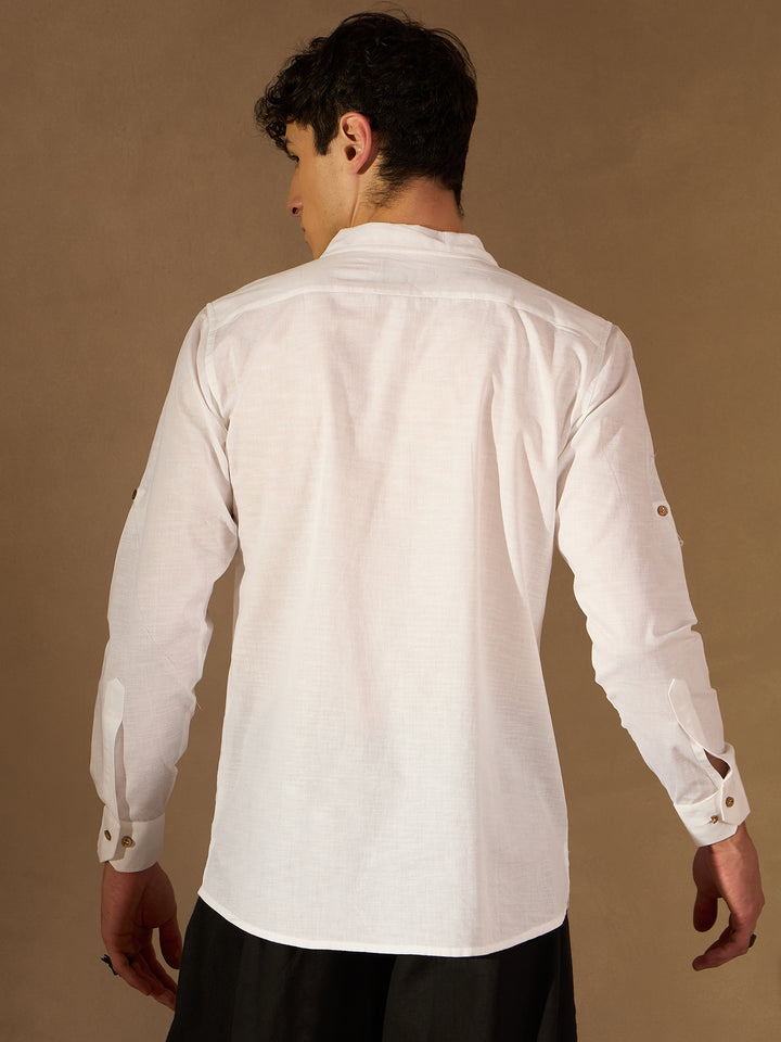 Men White Comfort Fit Kurta